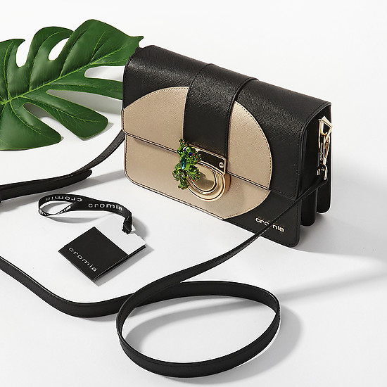 Черная сумочка кросс-боди с декором Sunrise  Cromia