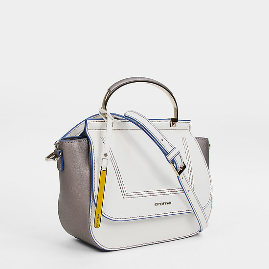 Белая сумка с контрастной строчкой Marina  Cromia
