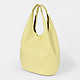 Желтая сумка-шоппер из натуральной мягкой кожи  Cromia