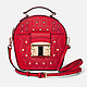 Полукруглая сумка кросс-боди, декорированная золотыми заклепками в сочном красном цвете IT PUNKY  Cromia