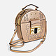 Полукруглая сумка кросс-боди, декорированная золотыми заклепками в цвете розовое золото IT PUNKY  Cromia