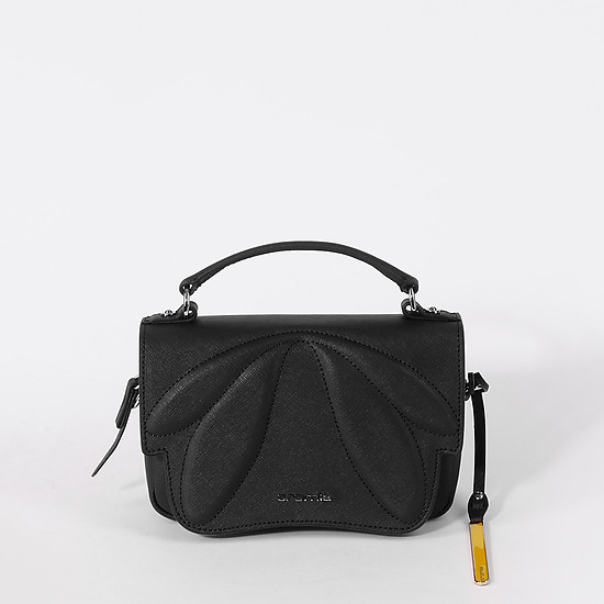 Черная сумочка кросс-боди из сафьяновой кожи с креплением на пояс JOY  Cromia