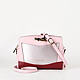 Розовая кожаная сумка кросс-боди KESI с разноцветными вставками и съемным ремешком  Cromia