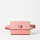 Кораллово-розовая поясная сумка с клапаном из кожи с тиснением под крокодила  Cromia