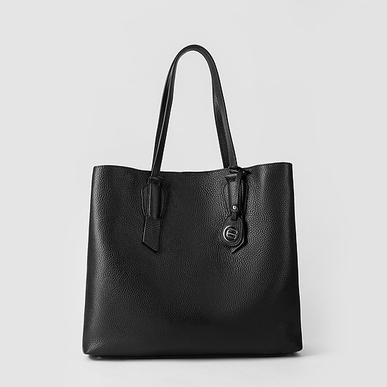 Мягкая сумка-тоут из черной кожи  Cromia