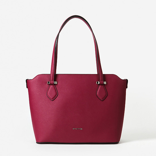 Форматная сумка-тоут из натуральной кожи в пурпурном оттенке  Cromia