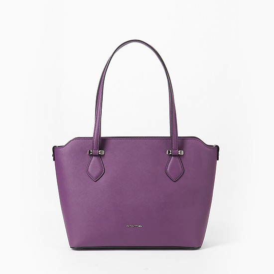 Форматная сумка-тоут из натуральной кожи в фиолетовом цвете  Cromia