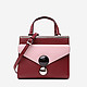 Квадратная сумка-тоут Bubbly из плотной кожи бордового цвета с розовыми вставками  Cromia
