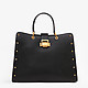 Черная сумка-тоут из плотной кожи в стиле глэм-рок  Cromia