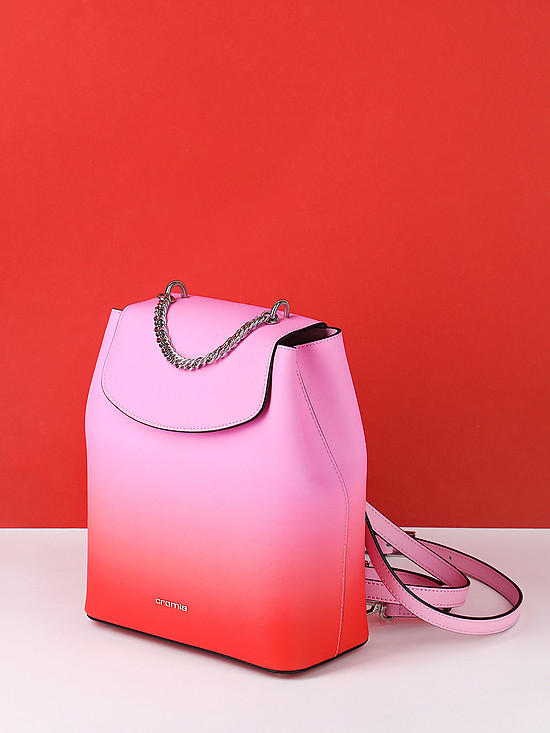 Небольшой рюкзак из сафьяновой кожи с эффектом розового градиента  Cromia