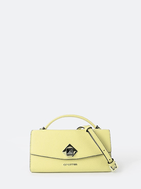 Пастельно-желтая микро-сумочка - кошелек из натуральной кожи  Cromia