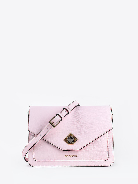 Пастельно-розовая сумочка кросс-боди из плотной кожи  Cromia