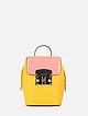 Небольшая сумка-рюкзак из желтой матовой и пастельно-розовой лаковой кожи  Cromia