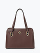 Форматная сумка из темно-коричневой кожи в ассиметричном дизайне с ручками на плечо  Cromia