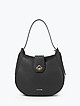 Черная полукруглая сумка-хобо из плотной кожи  Cromia