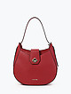 Бордова полукруглая сумка-хобо из плотной кожи  Cromia