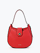 Красная полукруглая сумка-хобо из плотной кожи  Cromia