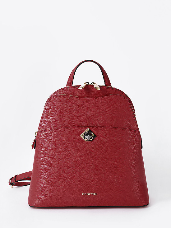Элегантный рюкзак Mina из темно-красной кожи со съемными лямками  Cromia