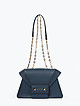 Синяя фигурная сумочка кросс-боди из плотной кожи  Cromia
