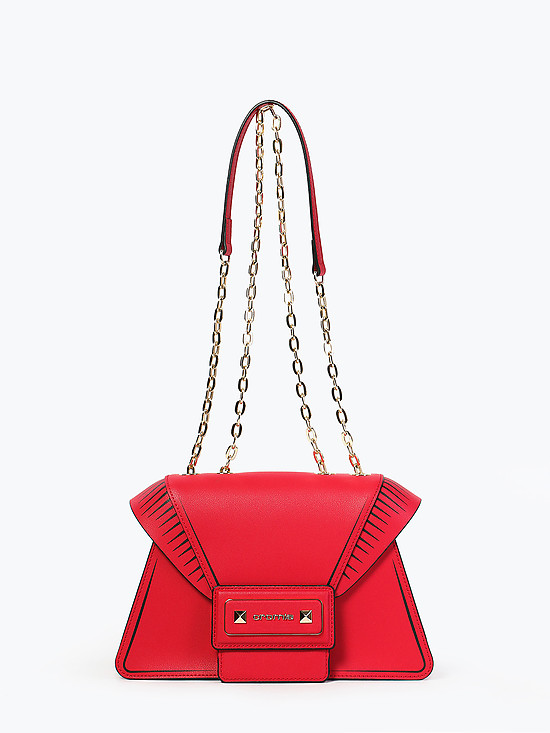 Красная фигурная сумочка кросс-боди из плотной кожи  Cromia