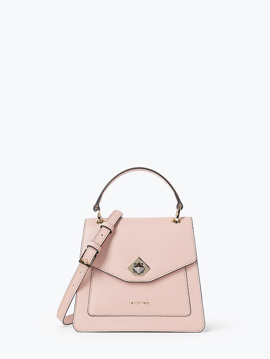 Небольшая пастельно-розовая сумочка-сэтчел Mina из плотной кожи  Cromia