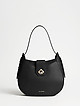 Черная сумка-хобо Mina из плотной кожи в округлом силуэте  Cromia