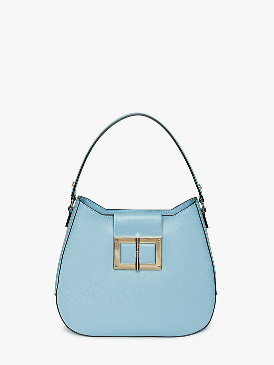 Голубая кожаная сумка на плечо  Cromia