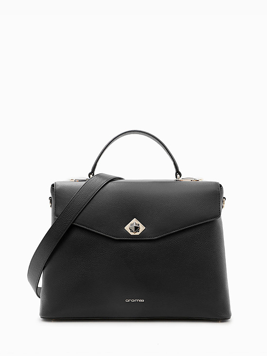 Классическая сумка-сэтчел Mina из черной кожи  Cromia