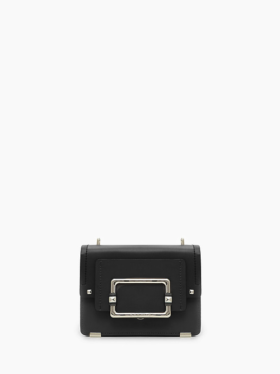 Прямоугольная сумочка кросс-боди FAIRY из черной кожи  Cromia