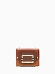 Прямоугольная сумочка кросс-боди FAIRY в стиле колор-блок из кожи в коричневых тонах  Cromia