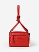 Красная кожаная сумочка через плечо в плетеном дизайне  Bruno Rossi