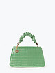 Зеленая сумочка-сэтчел из экокожи под крокодила с драпированной ручкой  Alex Max