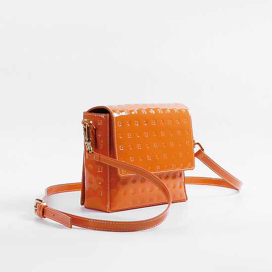 Оранжевая лаковая сумочка кросс-боди  Arcadia