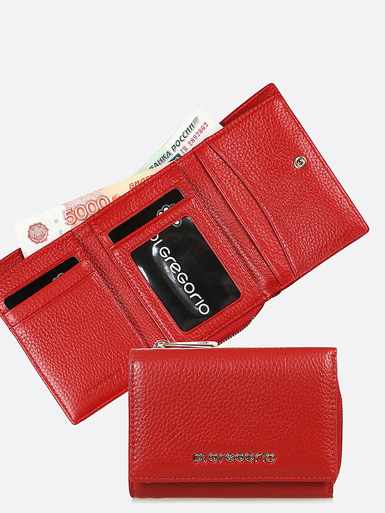 Красный бумажник на кнопке  Di Gregorio
