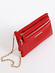 Красный бумажник-клатч с золотистой цепочкой  Di Gregorio