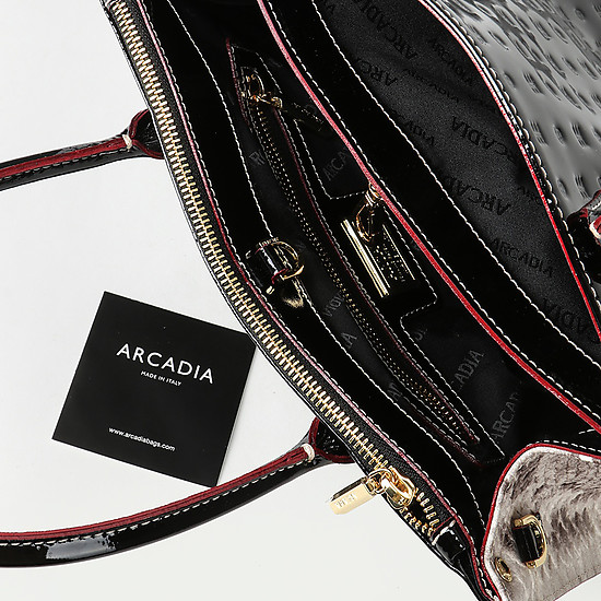 Классические сумки Arcadia 1475 PATENT SV PIT NERO