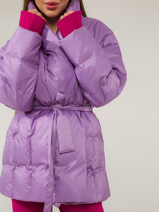 Фиолетовая куртка с воротом-стойкой  Alisia Hit