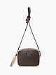 Прямоугольная сумочка кросс-боди из коричневой кожи с кисточкой  Folle