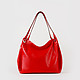 Красная мягкая лаковая сумка на плечо  Arcadia
