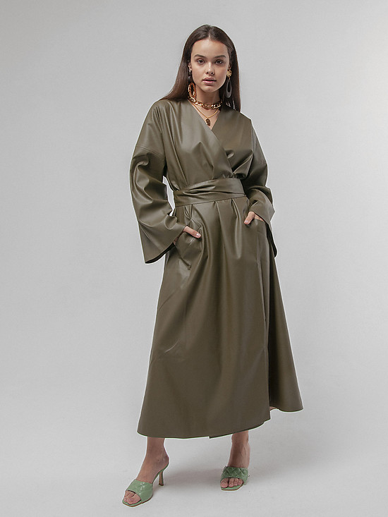 Платье-кимоно из экокожи в едином размере  Alisia Hit