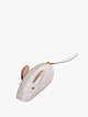 Белая кожаная ключница в форме мышонка  Deboro