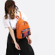 Оранжевый кожаный рюкзак с принтом на кармане  KELLEN