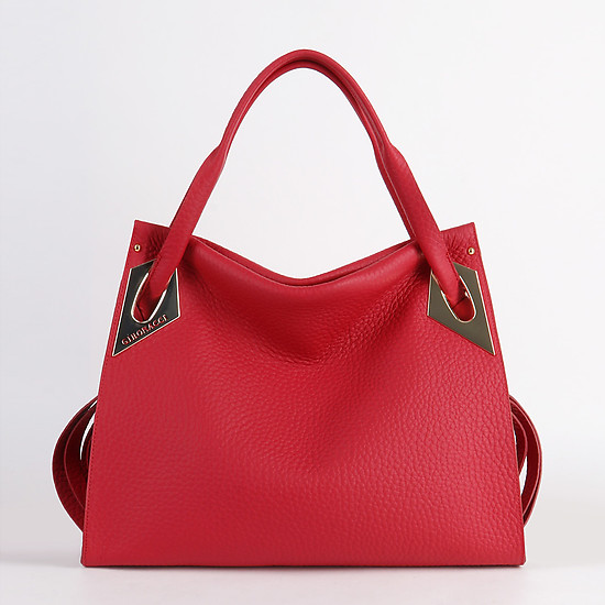 Красная сумка-тоут из мягкой телячьей кожи  Gironacci