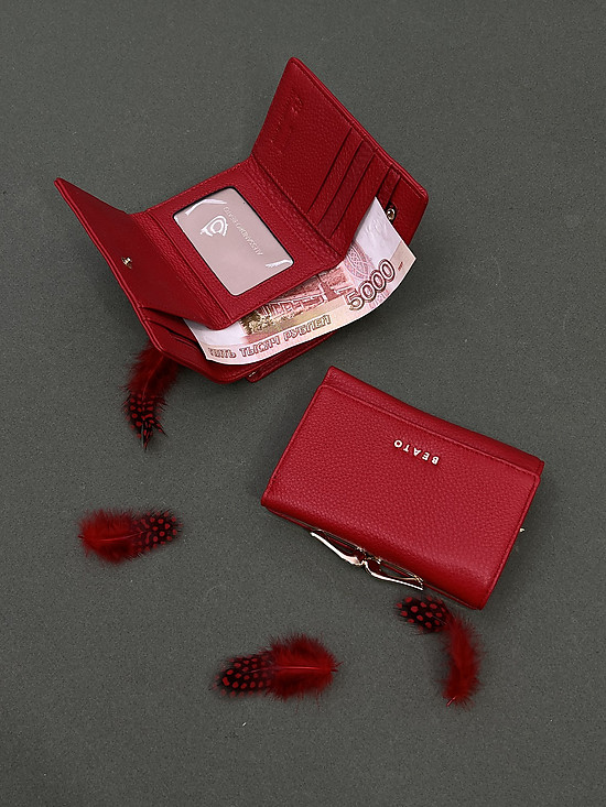 Красный мини-кошелек из зернистой кожи  Alessandro Beato
