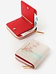 Небольшой кошелек на молнии из пастельно-бежевой кожи с принтом  Alessandro Beato