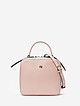 Кубическая сумочка-боулер из пудрово-розовой кожи  Fabretti