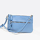 Лаконичная сумочка кросс-боди из натуральной мягкой кожи голубого цвета  Richet