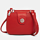 Компактная ярко-красная сумочка через плечо из натуральной кожи с отстегивающимся ремешком  Richet