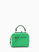 Зеленая сумка-коробочка из натуральной кожи  BE NICE