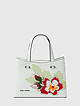 Белая кожаная сумка-тоут с цветочной аппликацией  Fiato Dream
